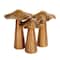 Bronze Metal Textured Mushroom Sculpture Set